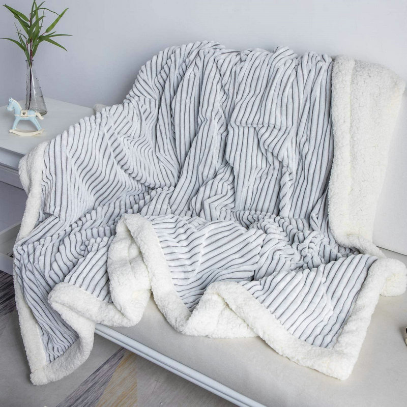 Pcing HME Fleece Sherpa Blanket Soft, Plush, Fluffy, Fuzzy, Warm, Cozy, Thick – Perfect for Couch, Bed, Sofa, Chair - Reversible  Blanket for each season