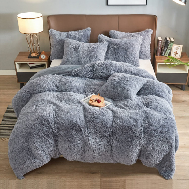 Pcing HME luxurious super soft fluffy duvet cover set, including 1 duvet cover+2 pillow cases