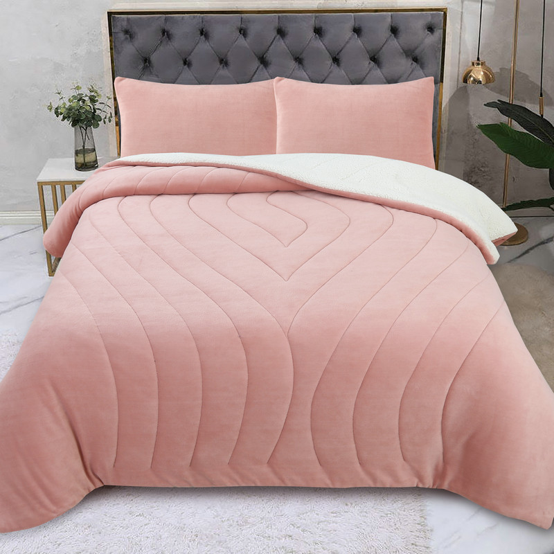 Classic super soft quilted coral velvet quilt